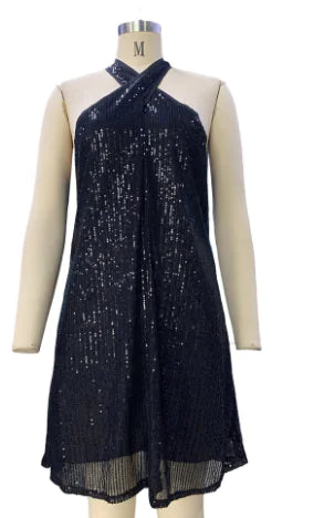 Elegant Halter Strapless Sequin Formal Dress Mimarta