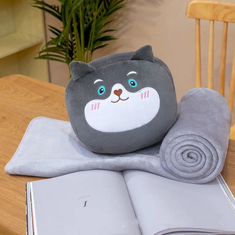 Winter Comfort: Pillow and Stuffed Toy Blanket Set Mimarta