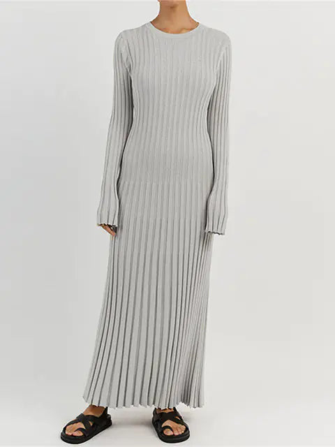 Ribbed Knit Maxi Dress: Elegant Autumn Style Rieworkes