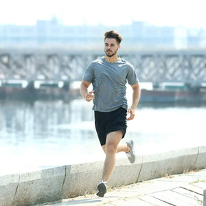 MCPORO Workout Shirts for Men Short Sleeve Quick Dry Athletic Gym Active T Shirt Moisture Wicking XX-Large 5 Pack Black, Dark Grey, Light Grey, White, Navy Rieworkes