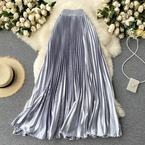 Trendy Light Luxury Pleated Mid-length Skirt Mimarta
