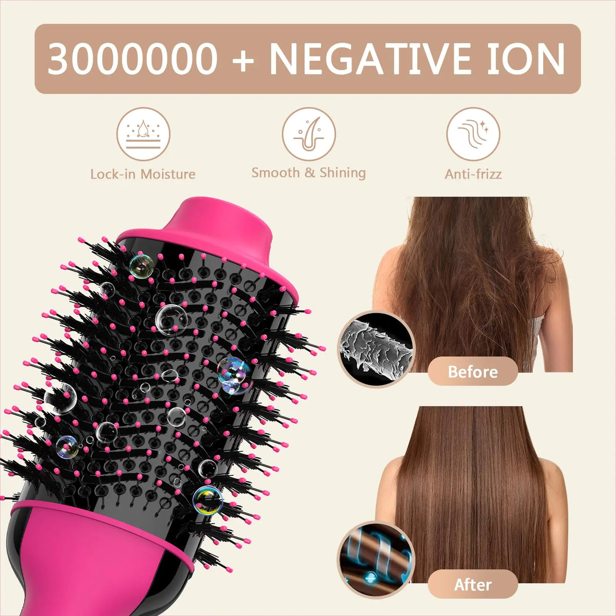 Umeely Hair Dryer Brush Blow Dryer Brush in One Upgraded 4 in 1 Hair Dryer and Styler Volumizer with Negative Ion Anti-frizz Ceramic Titanium Barrel Hot Air Brush Peach Red Rieworkes