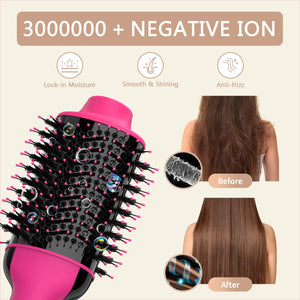 Umeely Hair Dryer Brush Blow Dryer Brush in One Upgraded 4 in 1 Hair Dryer and Styler Volumizer with Negative Ion Anti-frizz Ceramic Titanium Barrel Hot Air Brush Peach Red Rieworkes