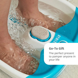 Homedics Bubble Mate Foot Spa, Toe Touch Controlled Foot Bath with Invigorating Bubbles and Splash Proof, Raised Massage nodes and Removable Pumice Stone Standard Rieworkes