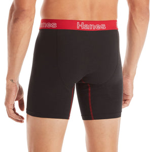 Hanes Men's Underwear Boxer Briefs, Cotton Stretch Moisture-Wicking Underwear, Multi-pack 3X-Large Black - 6 Pack Rieworkes