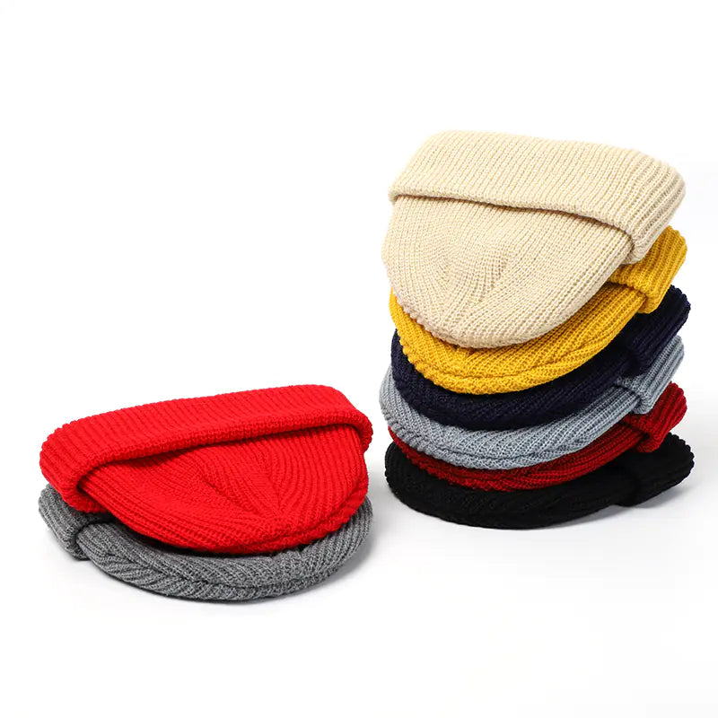 Plain Color Knit Beanie for Men and Women Winter Mimarta