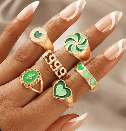 Vintage Embrace Hands Rings Set Rieworkes