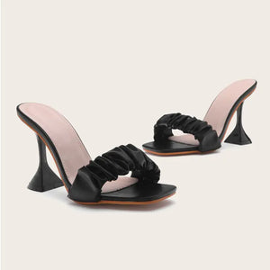 Elegant Casual Pleated Wine Glass Sandals for Fashion Rieworkes