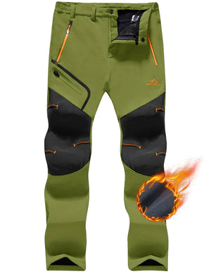 TACVASEN Mens Snow Skiing Pants Cold Weather Hiking Pants Winter Warm Fleece Lined Pants Insulated Work Fishing Hiking Pants 40 Mimarta