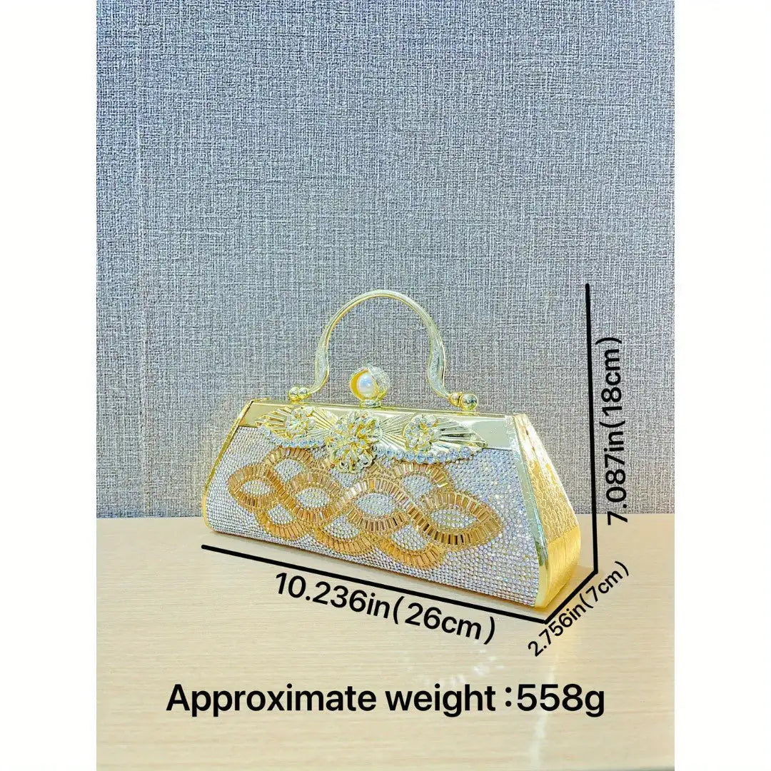 Handmade rhinestone Dinner bag Cocktail Dress Bag Hand-held skew party Rieworkes