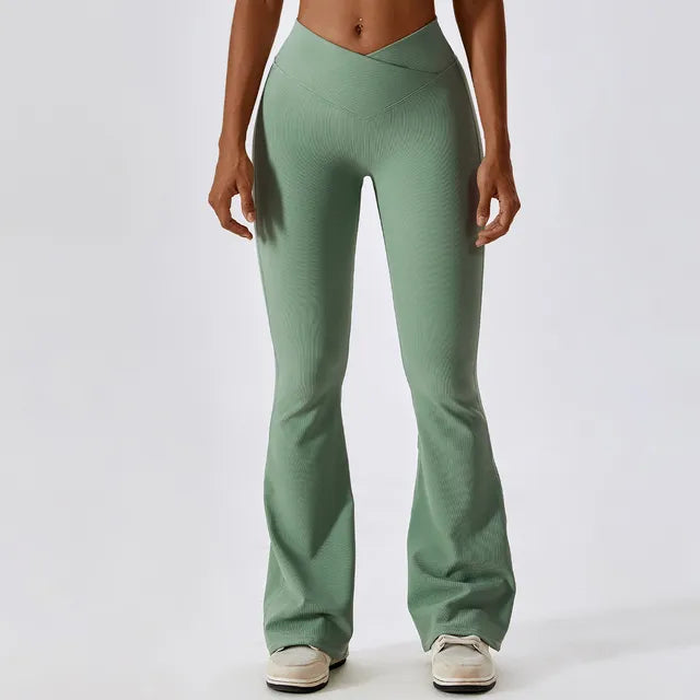Women Gym Workout Fitness Sports Flared Pants Rieworkes