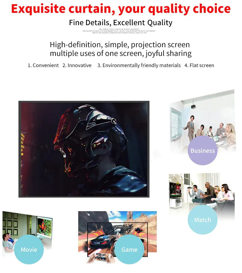 Portable Projector Curtain For Home Cinema &amp; Office Rieworkes