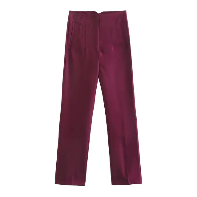 Chic Office Lady Straight Pants Rieworkes
