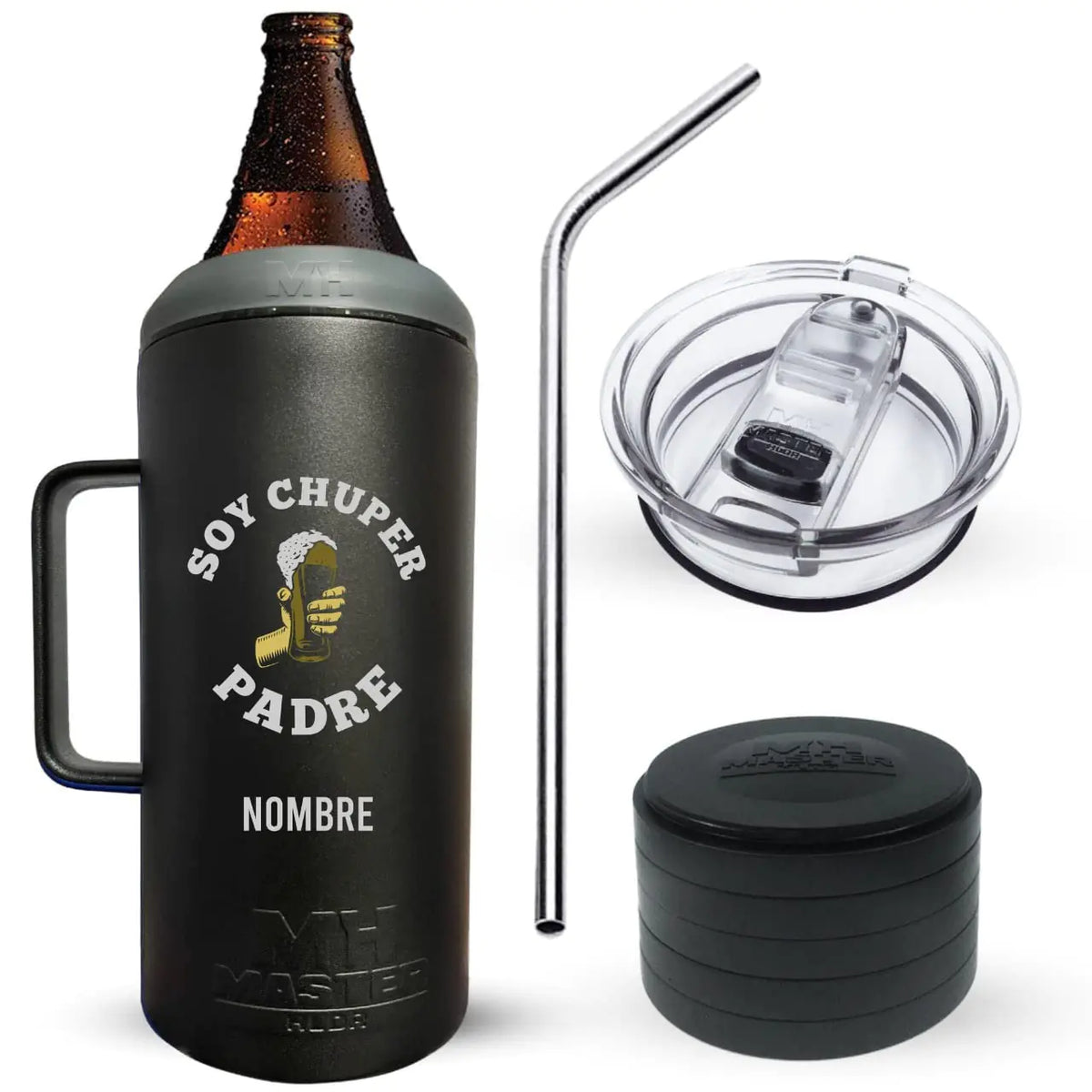 PORTACAGUAMON BLACK 40 oz A MASTER HOLDER ORIGINAL PRODUCT - OPTIONAL CUSTOMIZATION (CHUPER PADRE) Mimarta