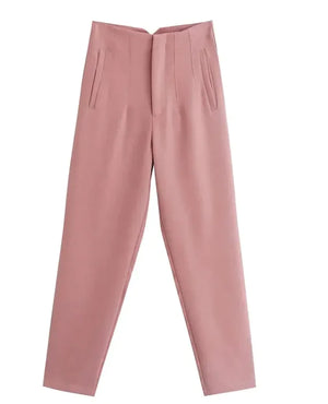 Elegant High Waist Pencil Trousers for Women Rieworkes