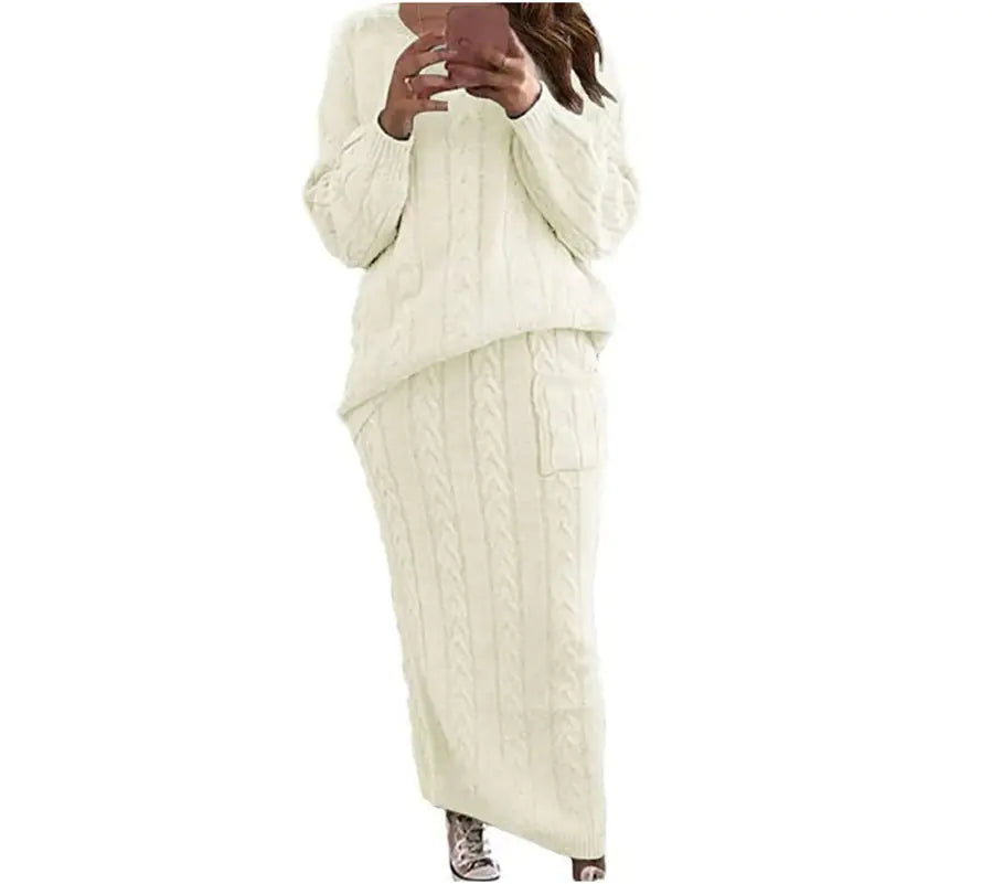 Autumn Winter Women's Fashion Sweater Dress Set Mimarta