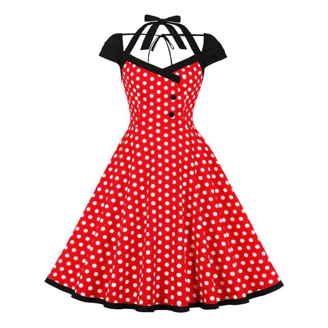 Elegant 1950s Embroidered Mesh Retro Party Dress Mimarta