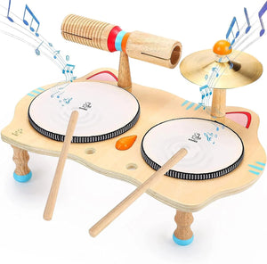 Montessori Wooden Drums Set Rieworkes