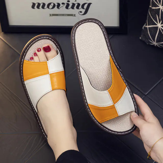 Luxury Genuine Leather Sheepskin Women's Slippers Mimarta