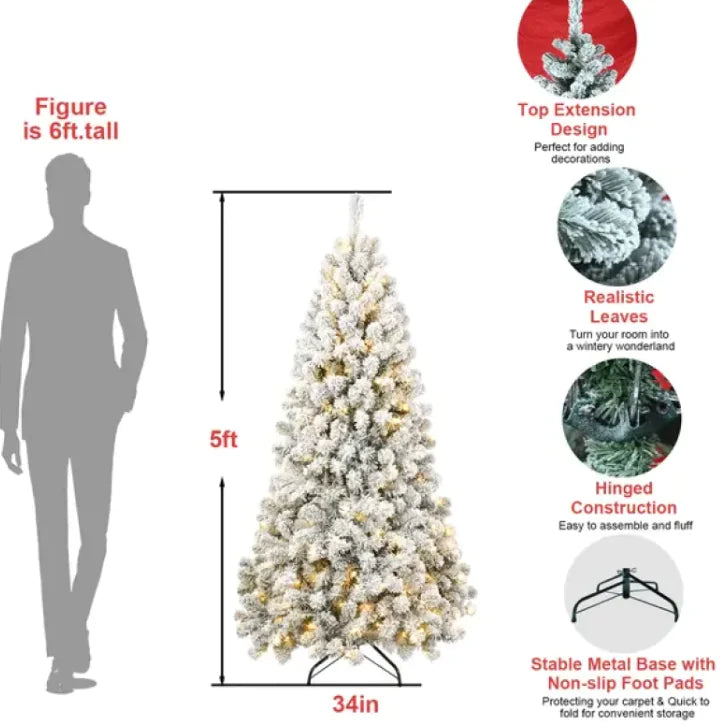 Frost Glow 5ft Flocked Tree Rieworkes