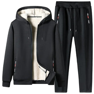 Men's Winter Plush Fleece Jacket & Jogger Set Mimarta