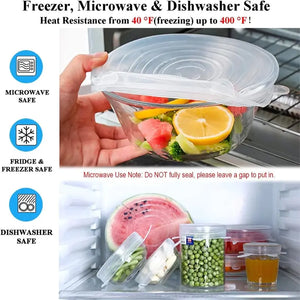 Silicone Stretch Lids Reusable Airtight Food Wrap Covers Rieworkes