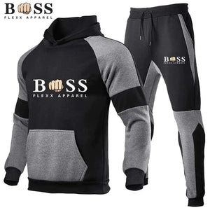Men's Autumn Winter Fleece Hoodie & Sweatpants Set Mimarta