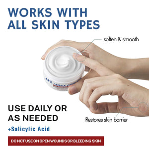 Urea Cream 42% plus Salicylic Acid 2% Net 5.29 Oz for Dry Cracked Feet, Heels, Knees, Elbows, Hands Repair Treatment. Moisturizes and Removes Corns, Calluses, Dead Skin, and Softens Toenails 5.29 Ounce(Pack of 2) Rieworkes