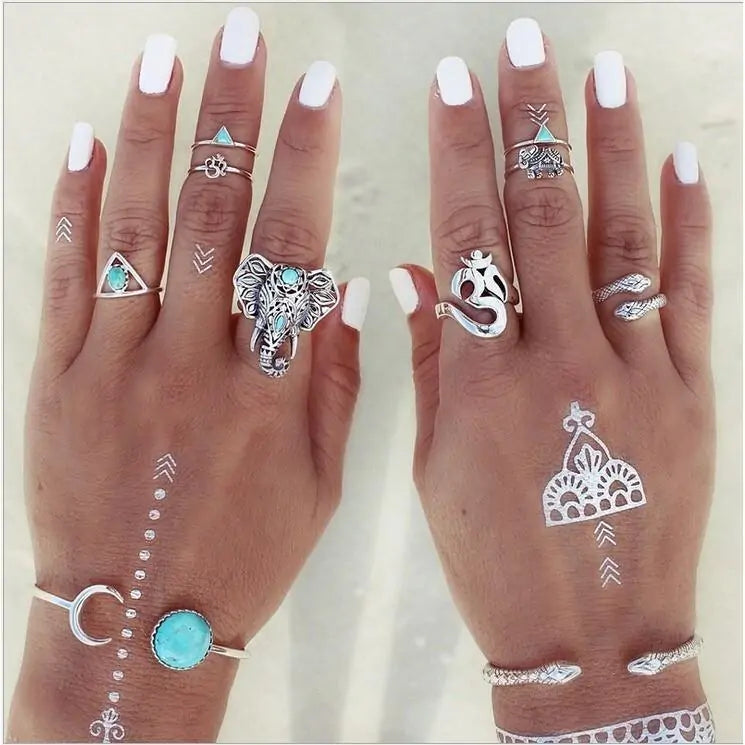 Bohemian Elephant Ring Set Rieworkes