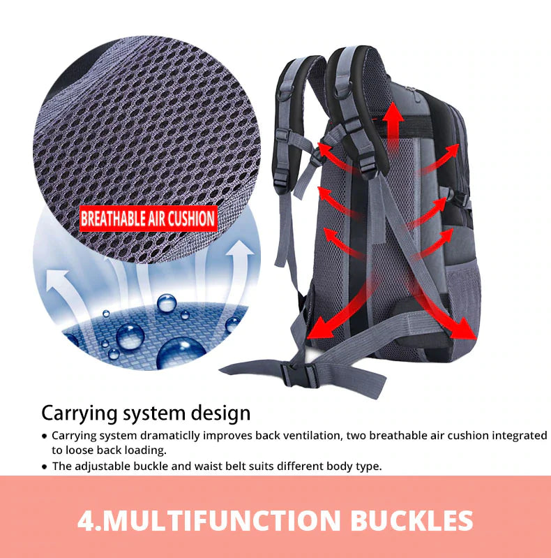 40L Men Women Travel Backpack Rucksack Camping Laptop Hiking School Book Bag USA Rieworkes