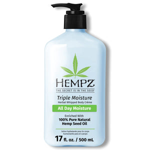 HEMPZ Triple Moisture Body Moisturizer, 17 Oz – Hydrating Lotion Rich with Minerals, Vitamin C, & Hempseed Oil to Nourish & Repair Extremely Dry or Sensitive Skin for Body 17 Fl Oz (Pack of 1) Rieworkes