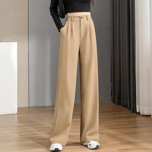Women Chic Office Wear Straight Pants Rieworkes