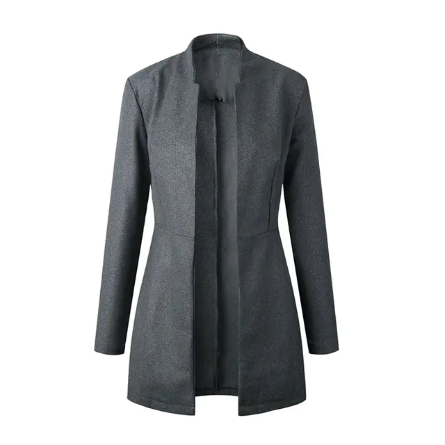 White Women's Blazer Jacket for Formal Work Fashion Mimarta