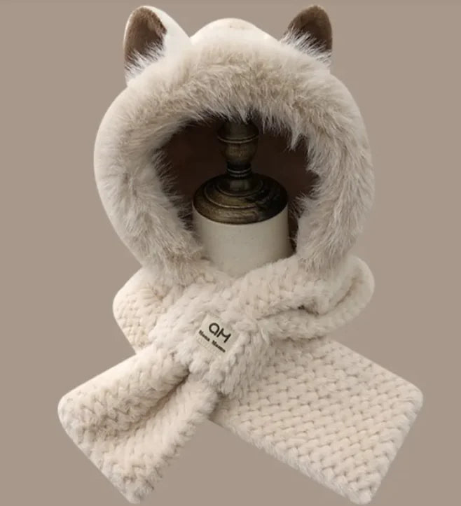 Autumn And Winter Cute Furry Fox Ear Hat Rieworkes