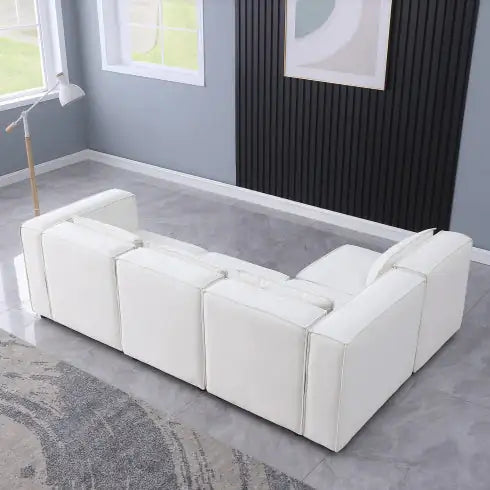 Modular Sofa BEIGE Chenille Fabric, Simple And Grand, The Seat And Back Is Very Soft. This Is Also A KNOCK DOWN Sofa Rieworkes