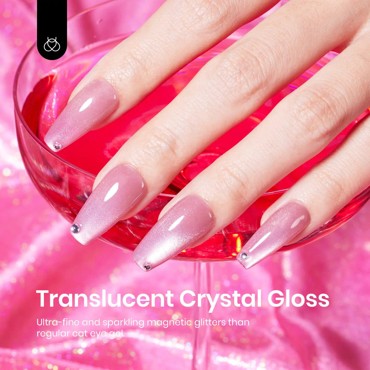 Beetles Cat Eye Gel Nail Polish, 15ML Pink Cat Eye Glitter Gel Nail Polish, Holographic Glitter Pink Cat Eye Magnetic Gel Nail Polish, Reflective Translucent Gel Polish Nail Art DIY at Home 0-0-1-Pink Cat Eye Gel Nail Polish Rieworkes