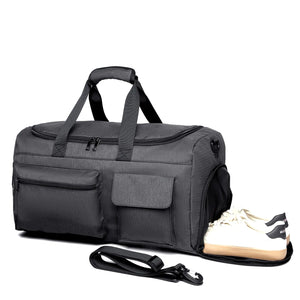 Gym Bag Weekender Bag for Men Travel Duffel Bag with Wet Pocket Large Overnight Bag with Shoe Compartment Carry On Travel Bag Gym Duffle Bag Sports Bag-Black Rieworkes