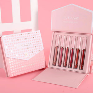 BestLand 6Pcs Matte Liquid Lipstick Makeup Set, Matte liquid Long-Lasting Wear Non-Stick Cup Not Fade Waterproof Lip Gloss (Literary Allure Gift Set B) Literary Allure Gift Set B Rieworkes