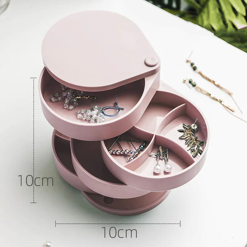Earring Storage Box with Rotating Display Rack Mimarta
