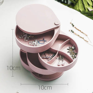 Earring Storage Box with Rotating Display Rack Mimarta