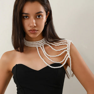 Multi-Layer Tassel Pearl Shoulder Chain Rieworkes
