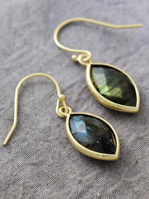 Geometrical Shape Natural Stone Dangle Earrings Rieworkes