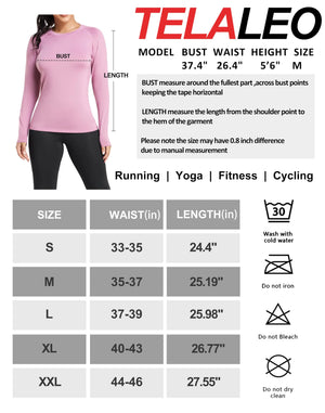 TELALEO 4 Pack Women's Compression Shirt Long Sleeve Performance Workout Baselayer Athletic Top Sports Gear Large Long Sleeve-black+grey+blue+purple Rieworkes