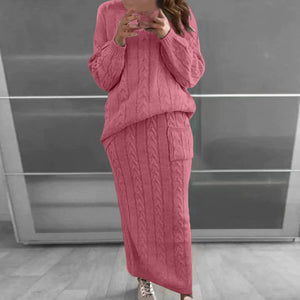 Autumn Winter Women's Fashion Sweater Dress Set Mimarta