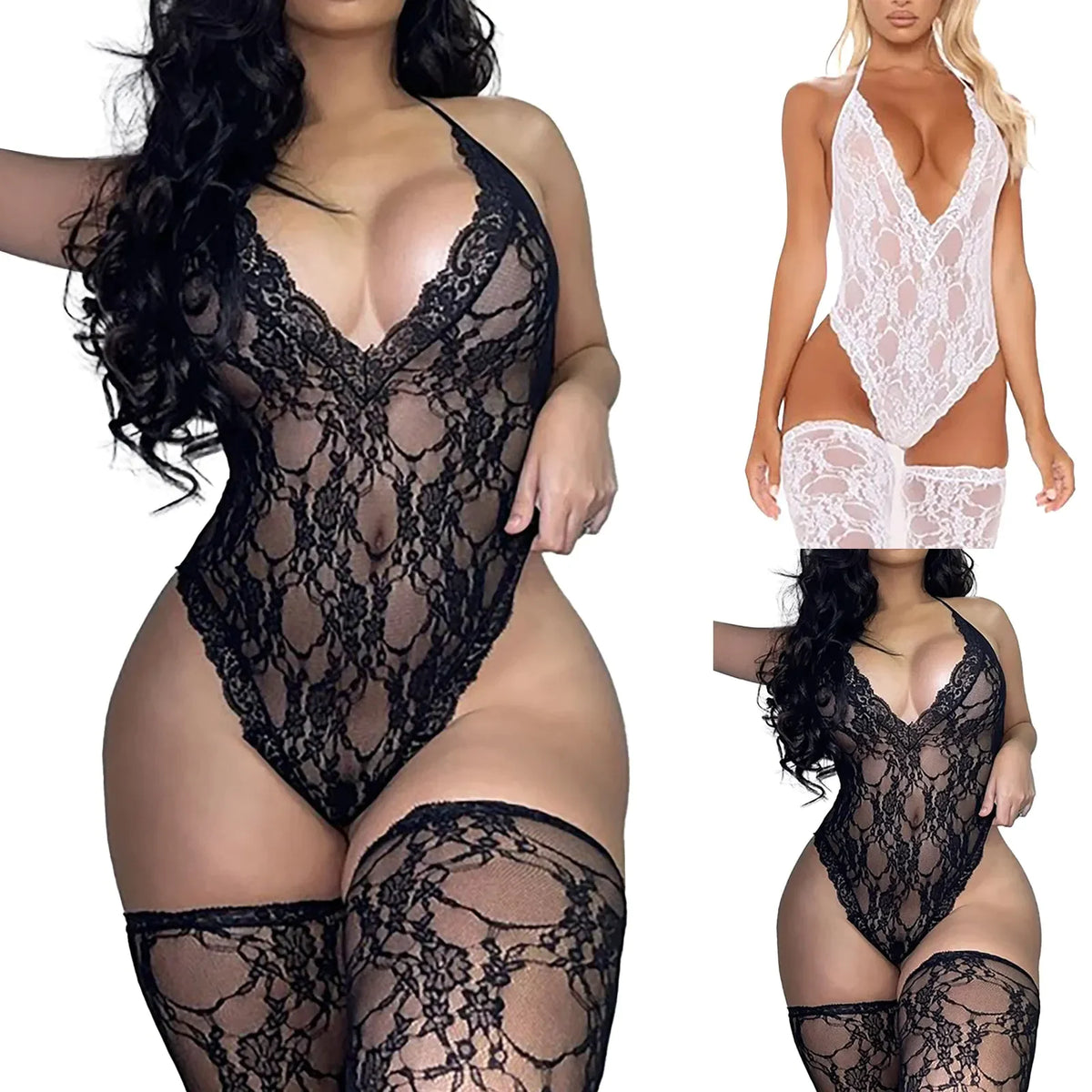 Women Lace Sexy Lingerie Nightwear Babydoll Sleepwear Bodysuit Dress Plus Size Rieworkes
