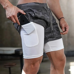 Camo Running Shorts Men Gym Sports Rieworkes
