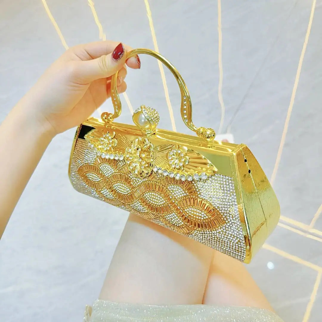 Handmade rhinestone Dinner bag Cocktail Dress Bag Hand-held skew party Rieworkes