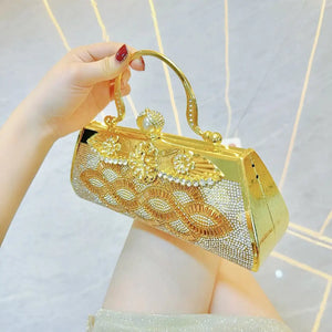 Handmade rhinestone Dinner bag Cocktail Dress Bag Hand-held skew party Rieworkes