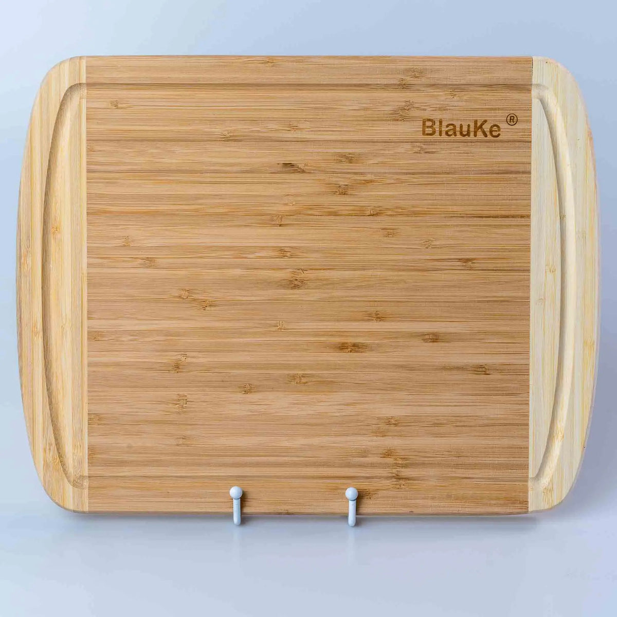 Large Wood Cutting Board for Kitchen 14x11 inch - Bamboo Chopping Board with Juice Groove - Wooden Serving Tray Rieworkes