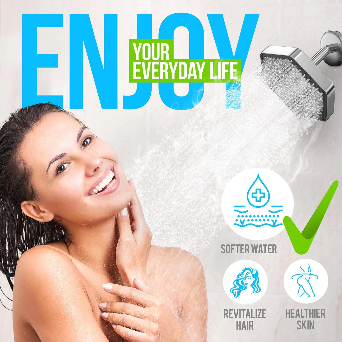 Luxury Filtered Shower Head High Pressure Rain Showerhead with Vitamin C E A Rieworkes
